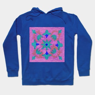 Flower Abstract - Pink and Blue Hoodie